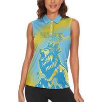 Saint Lucia Cricket Personalized Women Sleeveless Polo Shirt The Roaring King - Wonder Print Shop