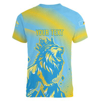 Saint Lucia Cricket Personalized Women V-Neck T-Shirt The Roaring King - Wonder Print Shop