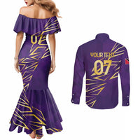 Trinbago Cricket Custom Couples Matching Mermaid Dress and Long Sleeve Button Shirt TKR Quadruple Champion - Wonder Print Shop