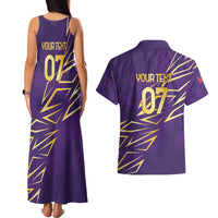 Trinbago Cricket Custom Couples Matching Tank Maxi Dress and Hawaiian Shirt TKR Quadruple Champion - Wonder Print Shop