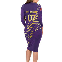 Trinbago Cricket Custom Family Matching Long Sleeve Bodycon Dress and Hawaiian Shirt TKR Quadruple Champion - Wonder Print Shop
