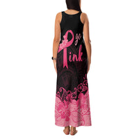 Polynesian Family Matching Tank Maxi Dress and Hawaiian Shirt Plumeria Breast Cancer Awareness Survivor Ribbon Pink - Wonder Print Shop