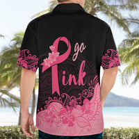 Polynesian Hawaiian Shirt Plumeria Breast Cancer Awareness Survivor Ribbon Pink - Wonder Print Shop