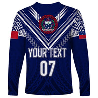 Personalised Samoa Rugby Long Sleeve Shirt World Cup 2023 Siamupini Siva Tau - Wonder Print Shop