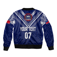 Personalised Samoa Rugby Sleeve Zip Bomber Jacket World Cup 2023 Siamupini Siva Tau - Wonder Print Shop