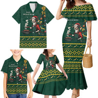 Personalised South Africa Christmas Family Matching Mermaid Dress and Hawaiian Shirt Bokke Merry Braai-mas LT7 - Wonder Print Shop
