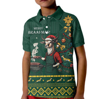 Personalised South Africa Christmas Kid Polo Shirt Bokke Merry Braai-mas - Wonder Print Shop