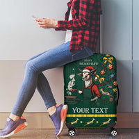 Personalised South Africa Christmas Luggage Cover Bokke Merry Braai-mas - Wonder Print Shop