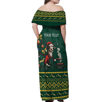Personalised South Africa Christmas Off Shoulder Maxi Dress Bokke Merry Braai-mas - Wonder Print Shop