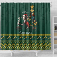 Personalised South Africa Christmas Shower Curtain Bokke Merry Braai-mas
