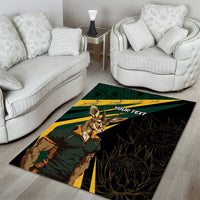 South Africa Personalised Area Rug Springbok Mascot Dynamic LT7 - Wonder Print Shop