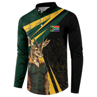 South Africa Personalised Button Sweatshirt Springbok Mascot Dynamic LT7 - Wonder Print Shop