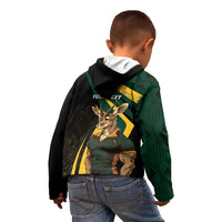 South Africa Personalised Kid Hoodie Springbok Mascot Dynamic - Wonder Print Shop