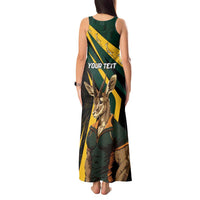 South Africa Personalised Tank Maxi Dress Springbok Mascot Dynamic - Wonder Print Shop