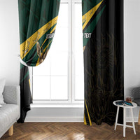 South Africa Personalised Window Curtain Springbok Mascot Dynamic - Wonder Print Shop