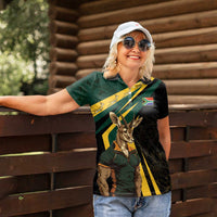 South Africa Personalised Women Polo Shirt Springbok Mascot Dynamic - Wonder Print Shop