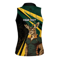 South Africa Personalised Women Sleeveless Polo Shirt Springbok Mascot Dynamic - Wonder Print Shop