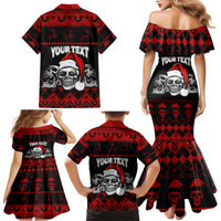 Custom Christmas Family Matching Mermaid Dress and Hawaiian Shirt Gothic Skull Creepmas LT7 - Wonder Print Shop