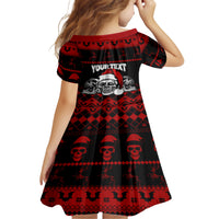 Custom Christmas Family Matching Short Sleeve Bodycon Dress and Hawaiian Shirt Gothic Skull Creepmas - Wonder Print Shop