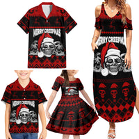 Custom Christmas Family Matching Summer Maxi Dress and Hawaiian Shirt Gothic Skull Creepmas - Wonder Print Shop