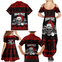 Custom Christmas Family Matching Summer Maxi Dress and Hawaiian Shirt Gothic Skull Creepmas - Wonder Print Shop