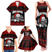 Custom Christmas Family Matching Tank Maxi Dress and Hawaiian Shirt Gothic Skull Creepmas - Wonder Print Shop