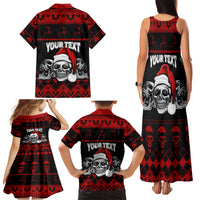 Custom Christmas Family Matching Tank Maxi Dress and Hawaiian Shirt Gothic Skull Creepmas - Wonder Print Shop