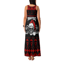 Custom Christmas Family Matching Tank Maxi Dress and Hawaiian Shirt Gothic Skull Creepmas - Wonder Print Shop