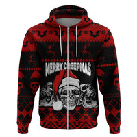 Custom Christmas Hoodie Gothic Skull Creepmas - Wonder Print Shop