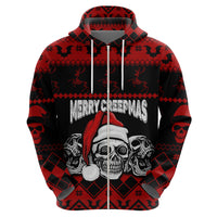 Custom Christmas Hoodie Gothic Skull Creepmas - Wonder Print Shop
