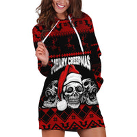 Custom Christmas Hoodie Dress Gothic Skull Creepmas - Wonder Print Shop