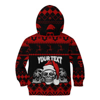 Custom Christmas Kid Hoodie Gothic Skull Creepmas - Wonder Print Shop