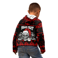 Custom Christmas Kid Hoodie Gothic Skull Creepmas - Wonder Print Shop