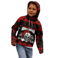 Custom Christmas Kid Hoodie Gothic Skull Creepmas - Wonder Print Shop