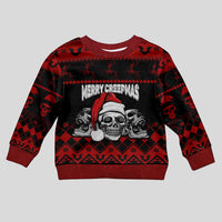 Personalised Wonder Print Christmas Kid Ugly Christmas Sweater Gothic Skull Creepmas - Wonder Print Shop