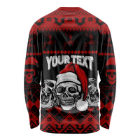 Custom Christmas Long Sleeve Shirt Gothic Skull Creepmas - Wonder Print Shop