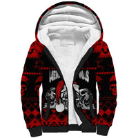Custom Christmas Sherpa Hoodie Gothic Skull Creepmas - Wonder Print Shop