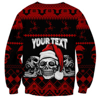 Custom Christmas Sweatshirt Gothic Skull Creepmas - Wonder Print Shop