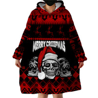 Custom Christmas Wearable Blanket Hoodie Gothic Skull Creepmas - Wonder Print Shop
