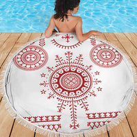 Croatia Sicanje Tattoo Kolo Inspired Beach Blanket - Wonder Print Shop