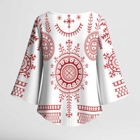 Croatia Sicanje Tattoo Kolo Inspired Kimono Sleeve Blouse - Wonder Print Shop