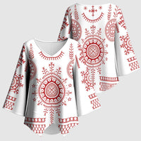 Croatia Sicanje Tattoo Kolo Inspired Kimono Sleeve Blouse - Wonder Print Shop