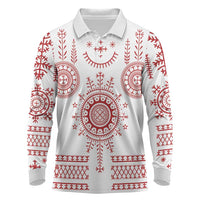 Croatia Sicanje Tattoo Kolo Inspired Long Sleeve Polo Shirt - Wonder Print Shop