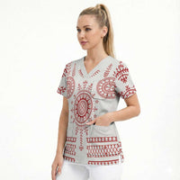 Croatia Sicanje Tattoo Kolo Inspired Scrub Top - Wonder Print Shop