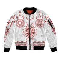 Croatia Sicanje Tattoo Kolo Inspired Sleeve Zip Bomber Jacket - Wonder Print Shop