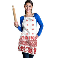 Antique Croatia Folk Embroidery Inspired Pattern Apron Roses and Peacocks - Wonder Print Shop