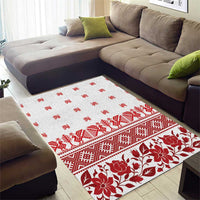 Antique Croatia Folk Embroidery Inspired Pattern Area Rug Roses and Peacocks - Wonder Print Shop