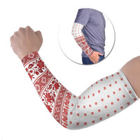 Antique Croatia Folk Embroidery Inspired Pattern Arm Sleeves Roses and Peacocks - Wonder Print Shop