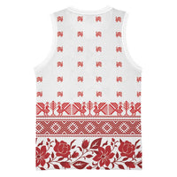 Antique Croatia Folk Embroidery Inspired Pattern Basketball Jersey Roses and Peacocks - Wonder Print Shop