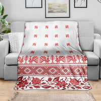 Antique Croatia Folk Embroidery Inspired Pattern Blanket Roses and Peacocks - Wonder Print Shop